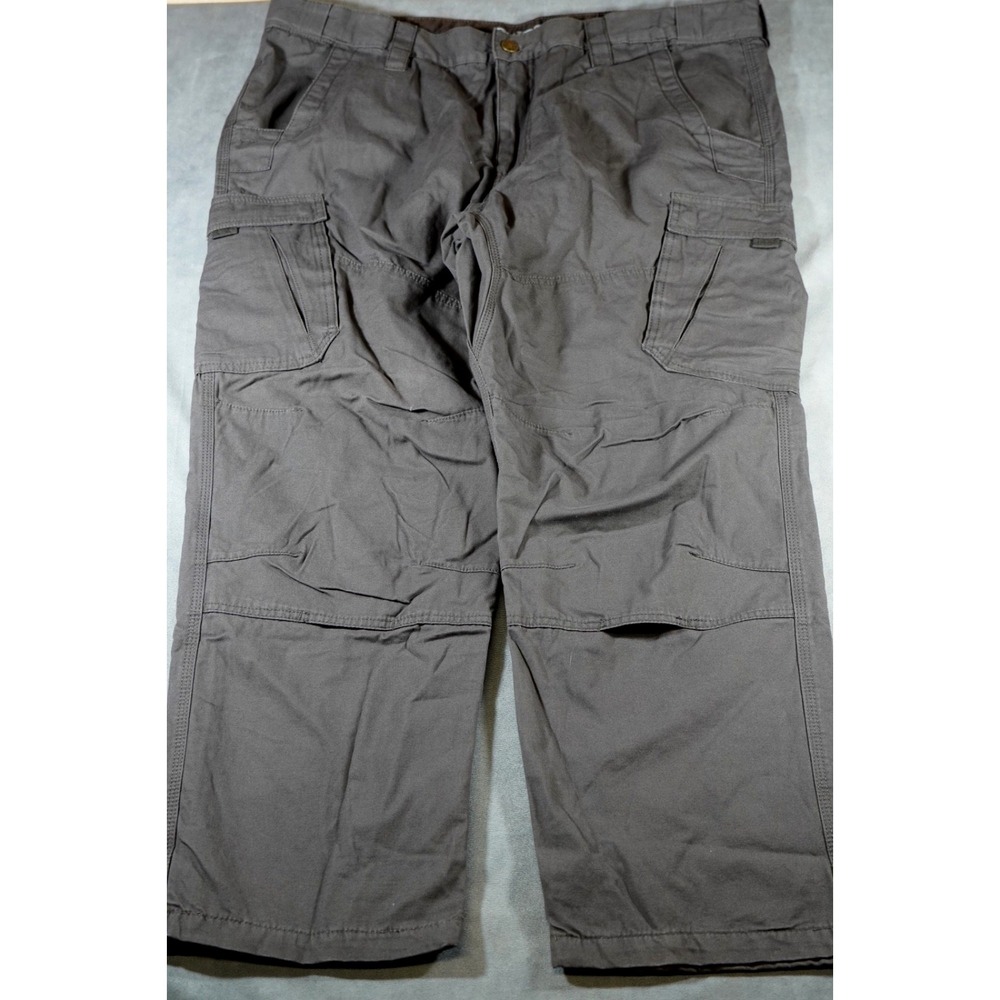 Guide‎ Gear Men's Brown Canvas Fleece Lined Cargo Work Pants 42x30 Double Knee